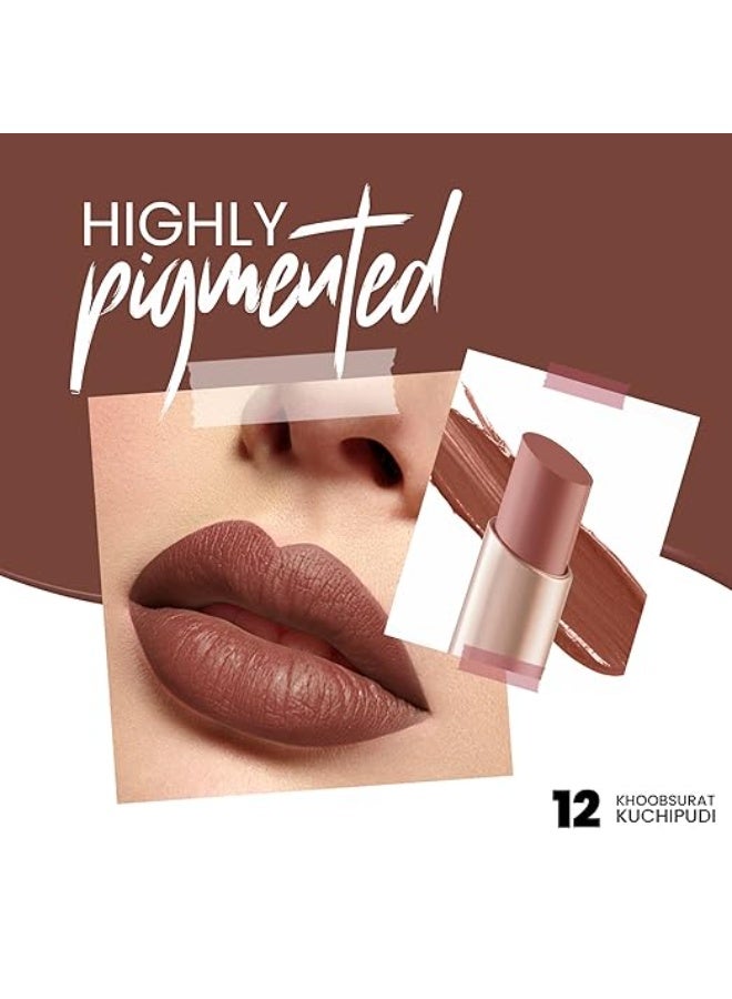 MARS Creamy Matte Long Lasting Lipstick for Women | Creamy Lipstick | Single Swipe Application | Smooth & Light Weight (3.2 gm) (12-Khoobsurat Kuchipudi) - Image 4